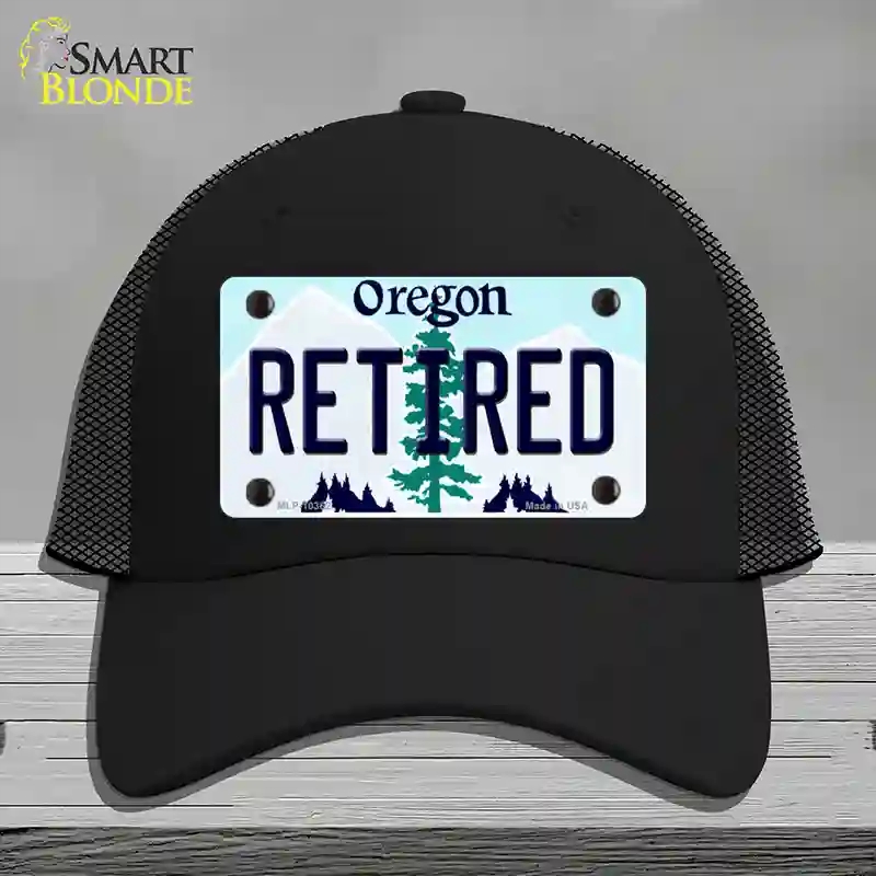 HAT01-MLP-10362 Retired Oregon Novelty License Plate Hat, Mesh - Black
