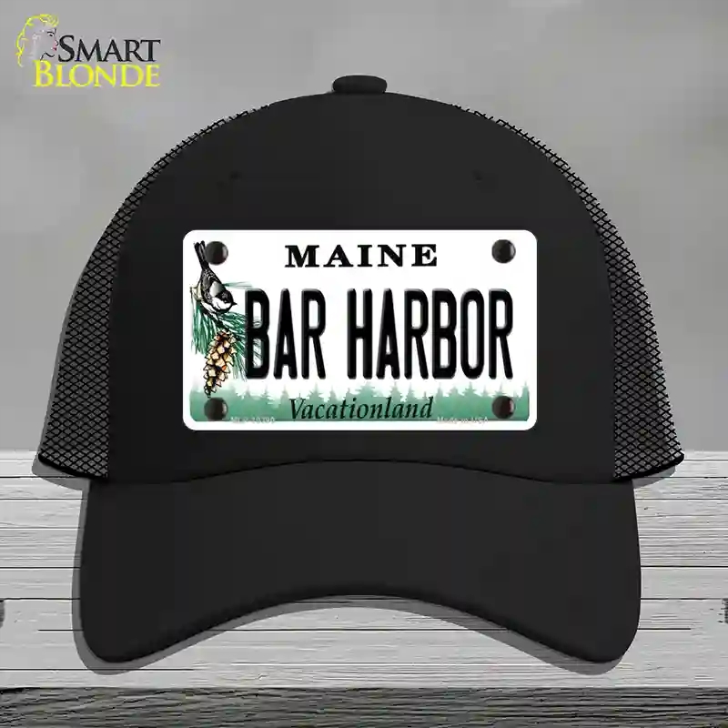 HAT01-MLP-10390 Bar Harbor Maine Novelty License Plate Hat, Mesh - Black