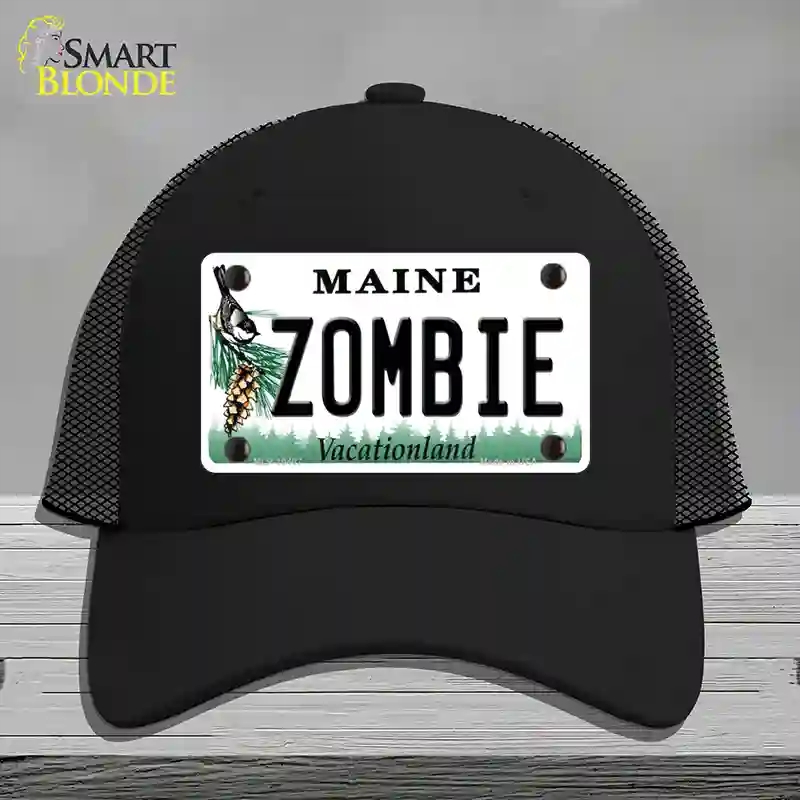HAT01-MLP-10407 Zombie Maine Novelty License Plate Hat, Mesh - Black