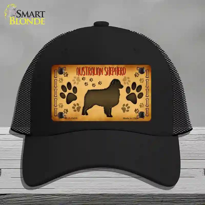 HAT01-MLP-10430 Australian Shepherd Novelty License Plate Hat, Mesh - Black