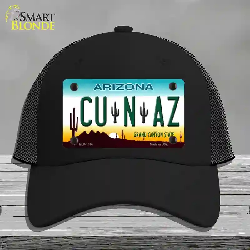 HAT01-MLP-1044 Cu N Az Novelty License Plate Hat, Mesh - Black
