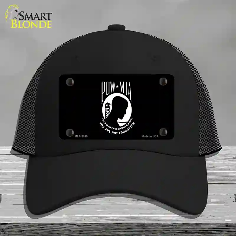 HAT01-MLP-1049 POW MIA Flag Novelty License Plate Hat, Mesh - Black