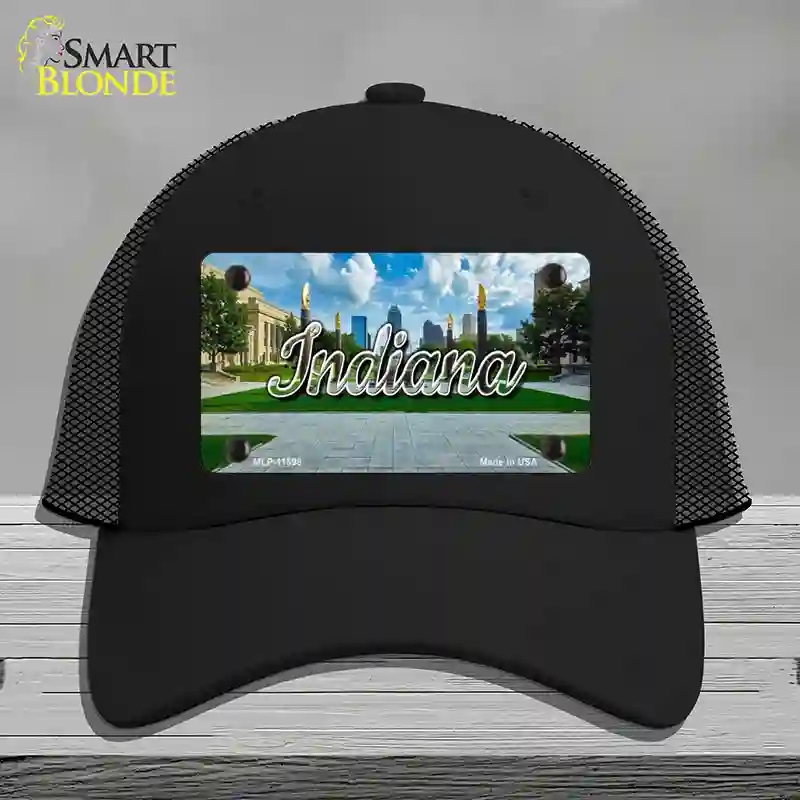 HAT01-MLP-11598 Indiana Sunny Park State Novelty License Plate Hat, Mesh - Black