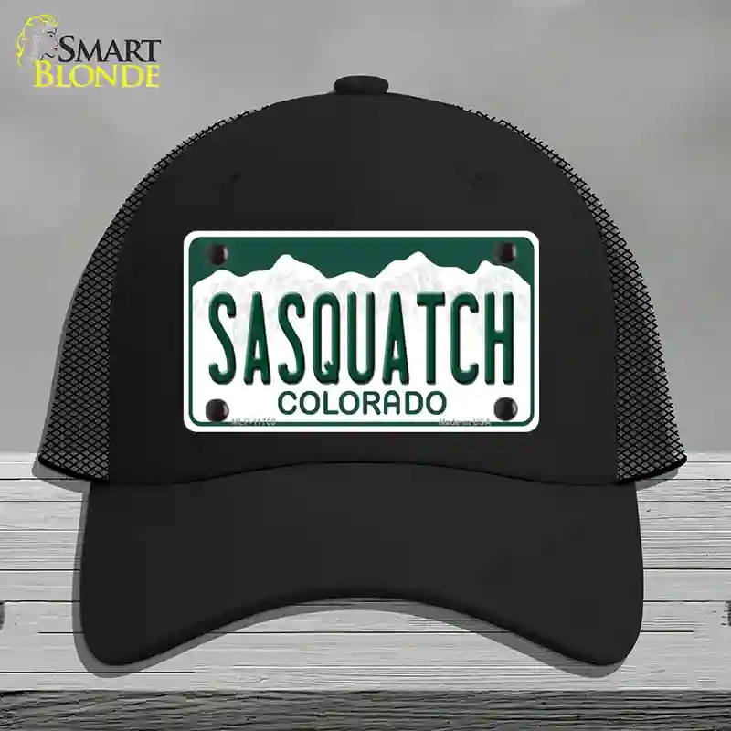 HAT01-MLP-11700 Sasquatch Colorado Novelty License Plate Hat, Mesh - Black