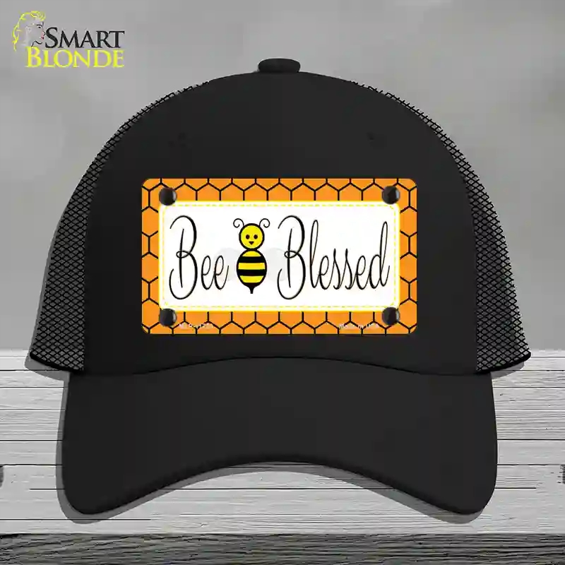 HAT01-MLP-11723 Bee Blessed Simple Novelty License Plate Hat, Mesh - Black