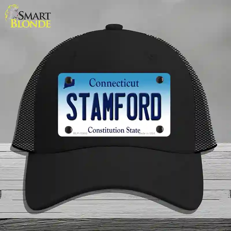 HAT01-MLP-10893 Stamford Connecticut Novelty License Plate Hat, Mesh - Black