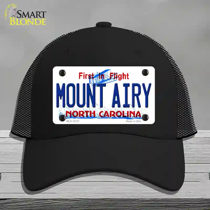 HAT01-MLP-12127 Mount Airy North Carolina State Novelty License Plate Hat, Mesh - Black