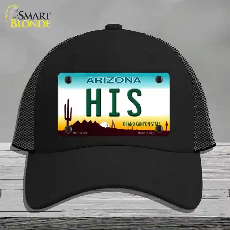 HAT01-MLP-12179 His Arizona Novelty License Plate Hat, Mesh - Black