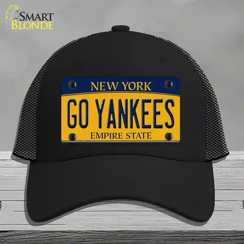 HAT01-MLP-12209 Go Yankees   York Novelty License Plate Hat, Mesh - Black