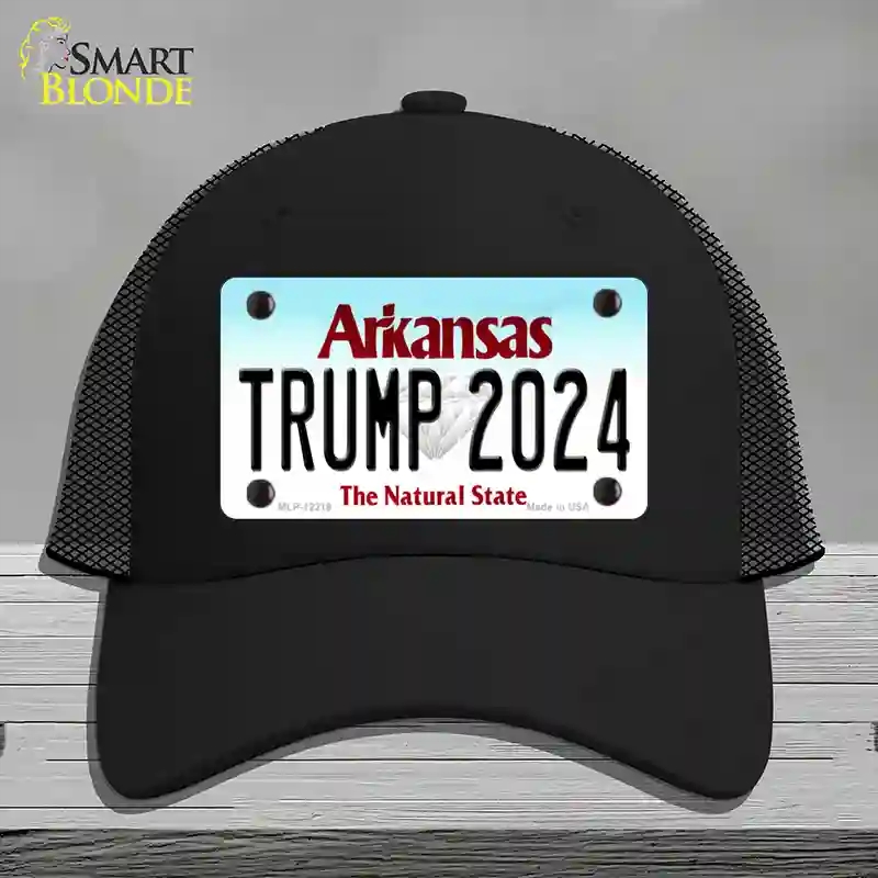 HAT01-MLP-12219 Trump 2024 Arkansas Novelty License Plate Hat, Mesh - Black
