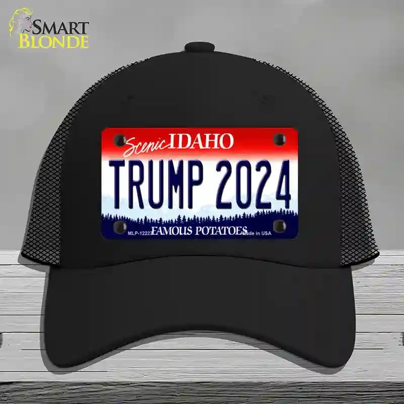 HAT01-MLP-12227 Trump 2024 Idaho Novelty License Plate Hat, Mesh - Black