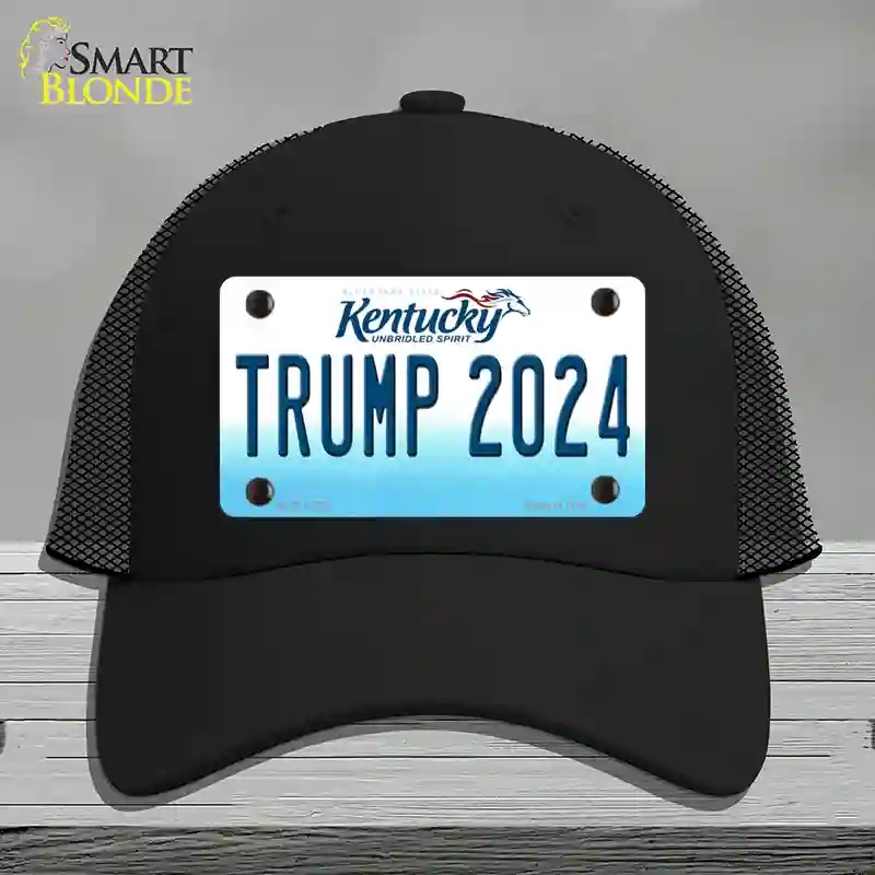 HAT01-MLP-12232 Trump 2024 Kentucky Novelty License Plate Hat, Mesh - Black