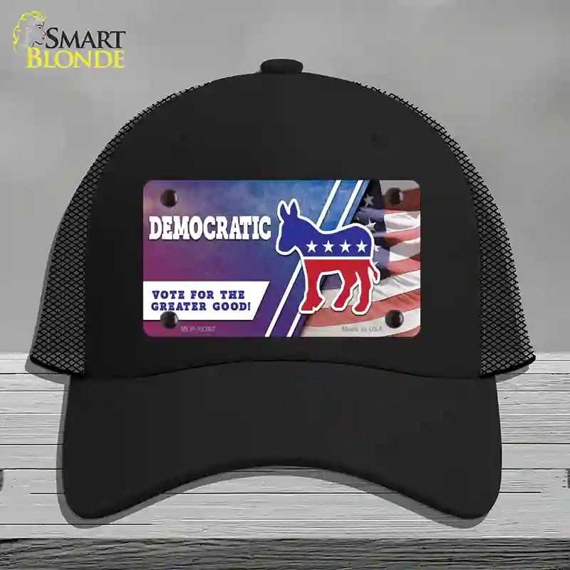 HAT01-MLP-12267 Democratic Vote for Greater Good Novelty License Plate Hat, Mesh - Black