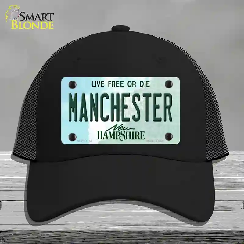 HAT01-MLP-11135 Manchester   Hampshire State Novelty License Plate Hat, Mesh - Black