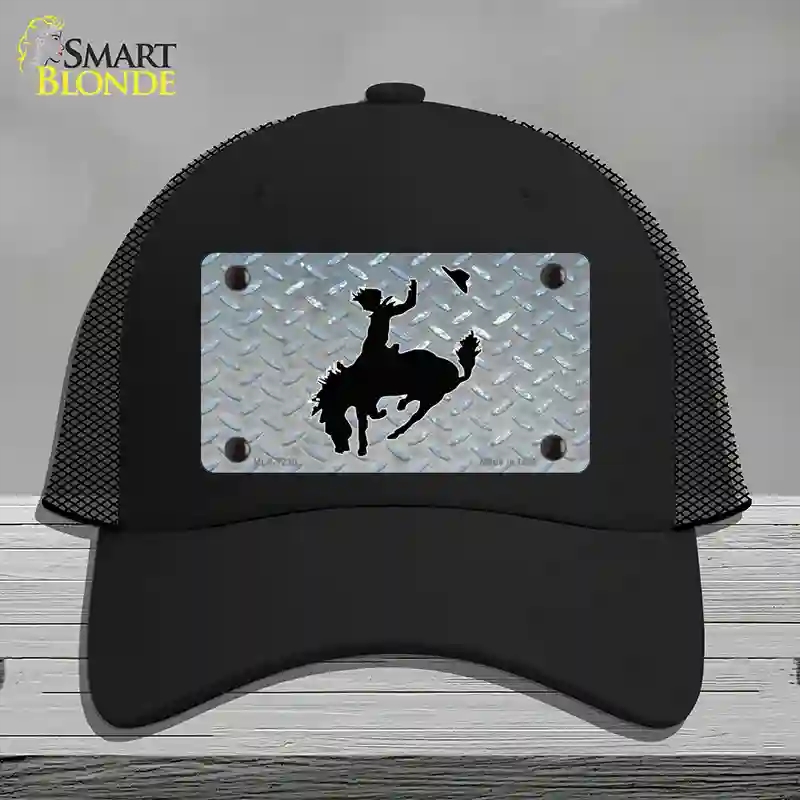 HAT01-MLP-1230 Bucking Bronco Novelty License Plate Hat, Mesh - Black