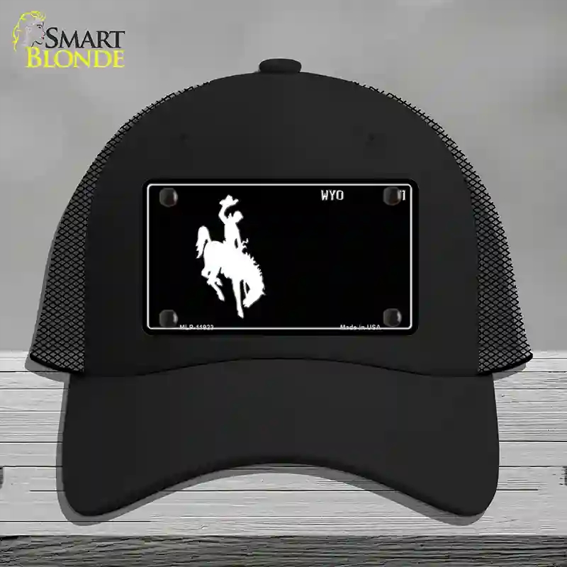 HAT01-MLP-11923 Wyoming Novelty License Plate Hat, Mesh - Black