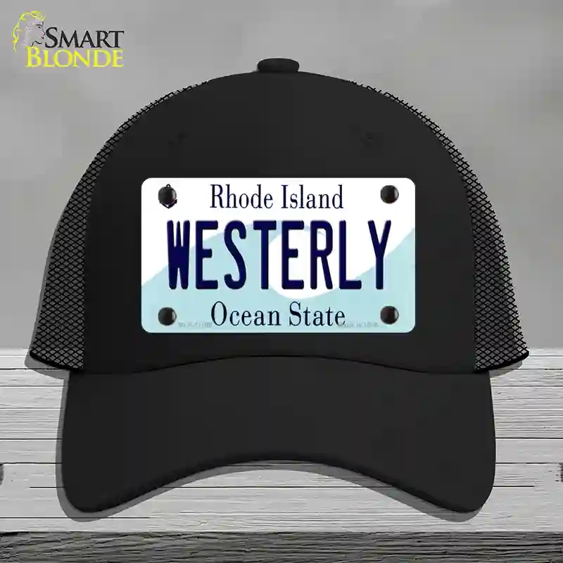 HAT01-MLP-11188 Westerly Rhode Island State Novelty License Plate Hat, Mesh - Black