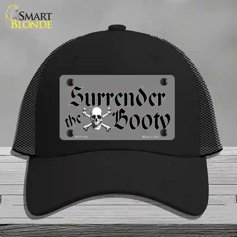 HAT01-MLP-1120 Surrender the Booty Novelty License Plate Hat, Mesh - Black