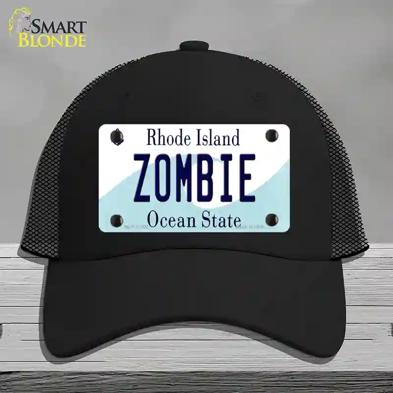 HAT01-MLP-11203 Zombie Rhode Island State Novelty License Plate Hat, Mesh - Black