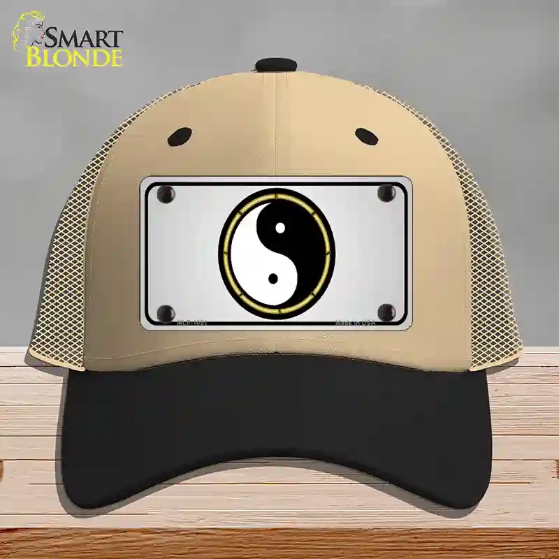 HAT02-MLP-1051 Yin & Yang Novelty License Plate Hat, Mesh - Khaki & Black