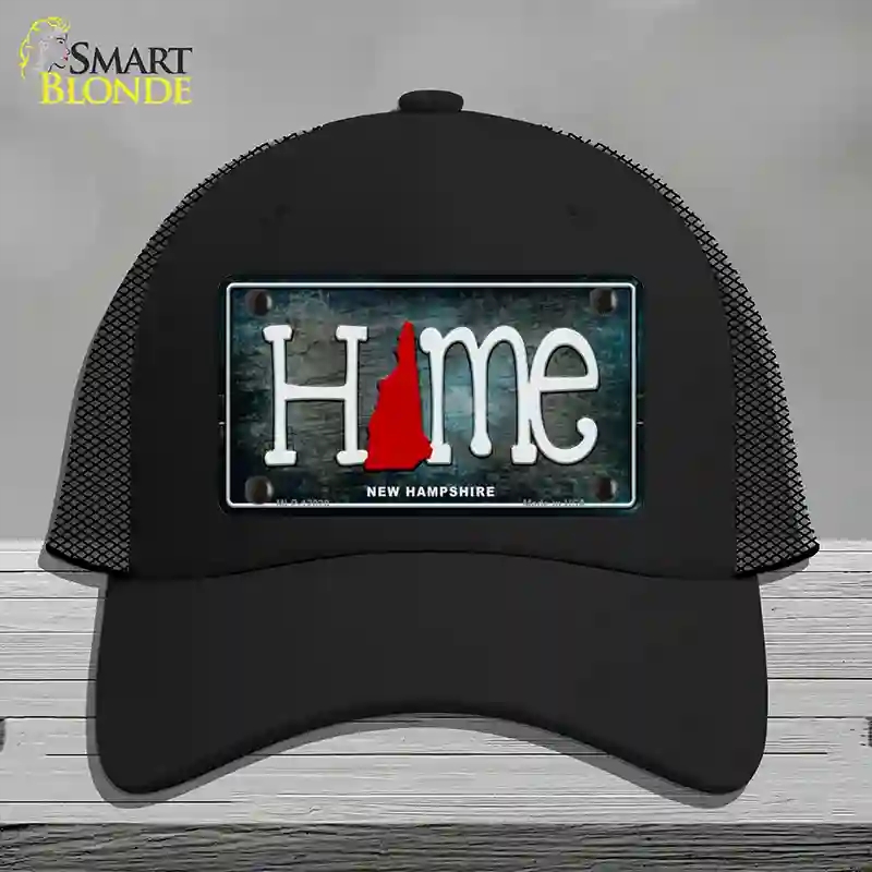 HAT01-MLP-12020   Hampshire Home State Outline Novelty License Plate Hat, Mesh - Black