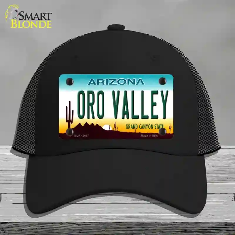 HAT01-MLP-12047 Oro Valley Arizona Novelty License Plate Hat, Mesh - Black