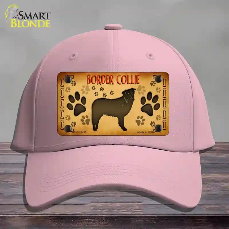 HAT05-MLP-10433 Border Collie Novelty License Plate Hat, Cotton - Pink