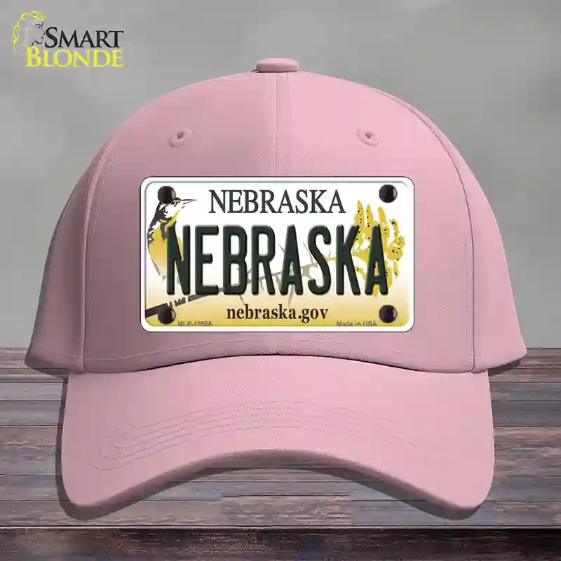 HAT05-MLP-10566 Nebraska Gov Novelty License Plate Hat, Cotton - Pink