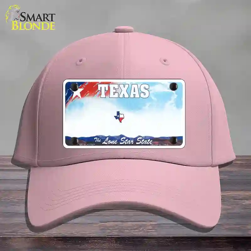 HAT05-MLP-10787 Texas   State Novelty License Plate Hat, Cotton - Pink