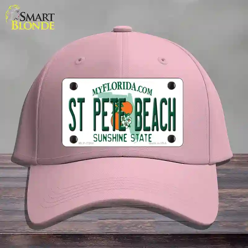 HAT05-MLP-11084 St Pete Beach Florida Novelty License Plate Hat, Cotton - Pink