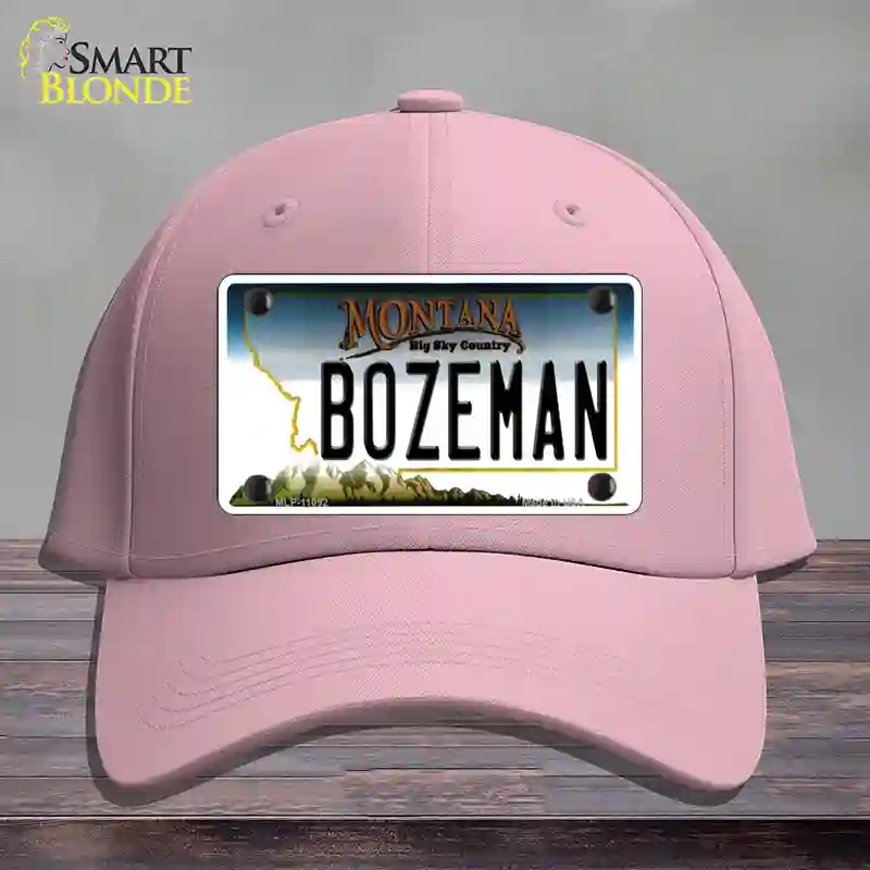HAT05-MLP-11092 Bozeman Montana State Novelty License Plate Hat, Cotton - Pink