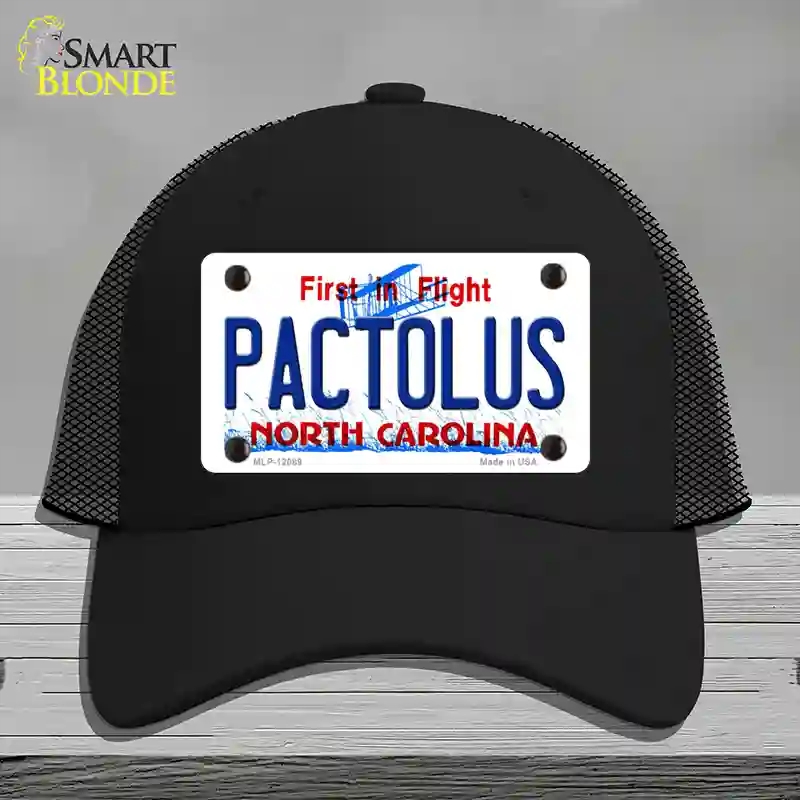 HAT01-MLP-12089 Pactolus North Carolina State Novelty License Plate Hat, Mesh - Black