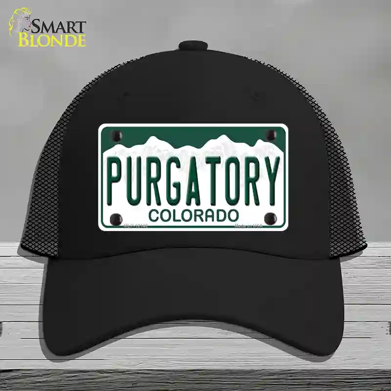 HAT01-MLP-12142 Purgatory Colorado Novelty License Plate Hat, Mesh - Black