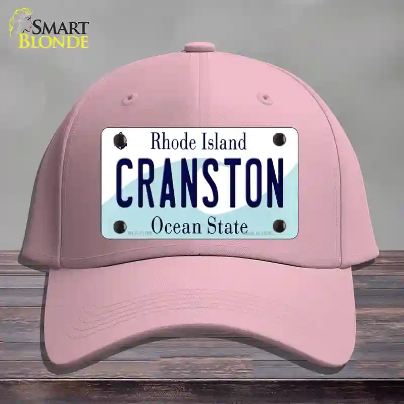 HAT05-MLP-11185 Cranston Rhode Island State Novelty License Plate Hat, Cotton - Pink