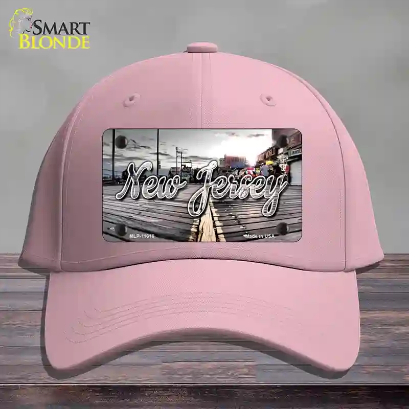 HAT05-MLP-11616   Jersey Boardwalk State Novelty License Plate Hat, Cotton - Pink