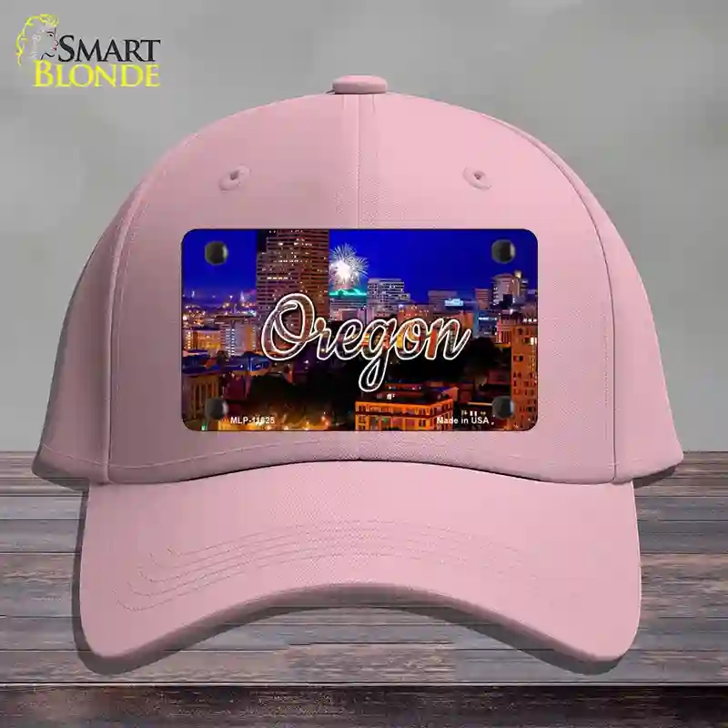 HAT05-MLP-11625 Oregon Firework City Lights State Novelty License Plate Hat, Cotton - Pink
