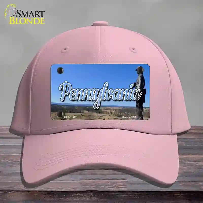 HAT05-MLP-11627 Pennsylvania Gettysburg Statue State Novelty License Plate Hat, Cotton - Pink