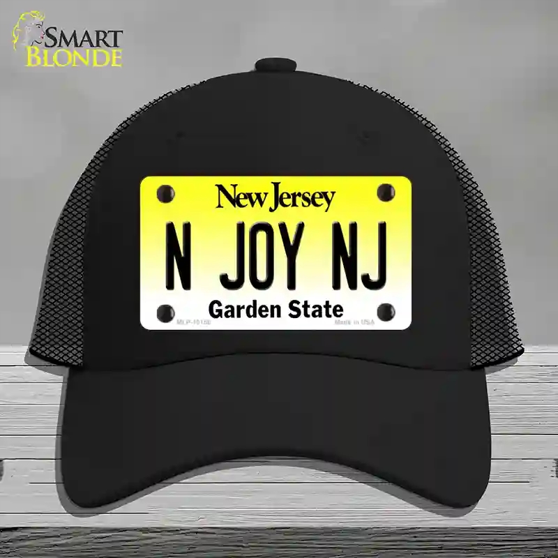HAT01-MLP-10158 N Joy NJ   Jersey Novelty License Plate Hat, Mesh - Black