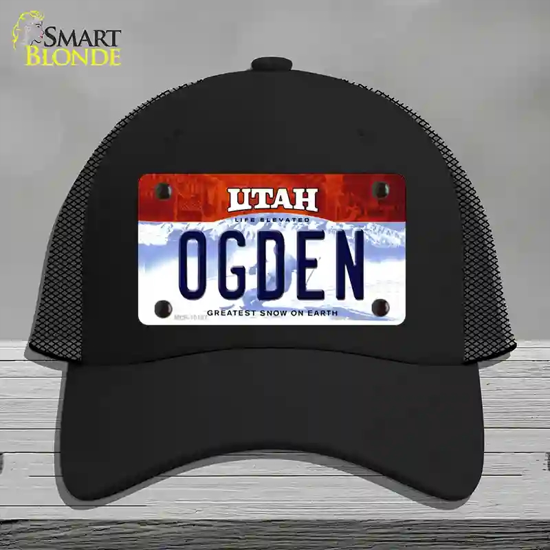 HAT01-MLP-10187 Ogden Utah Novelty License Plate Hat, Mesh - Black