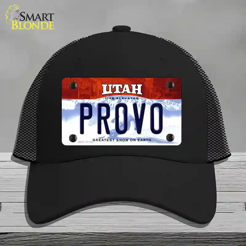 HAT01-MLP-10188 Provo Utah Novelty License Plate Hat, Mesh - Black
