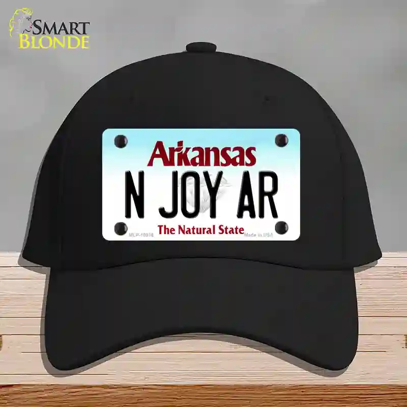 HAT03-MLP-10036 N Joy AR Arkansas Novelty License Plate Hat, Cotton - Black