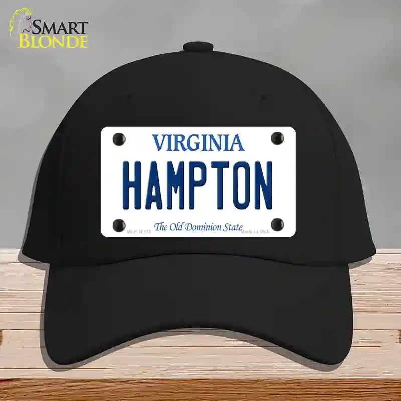 HAT03-MLP-10112 Hampton Virginia Novelty License Plate Hat, Cotton - Black