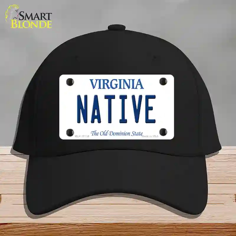 HAT03-MLP-10136 Native Virginia Novelty License Plate Hat, Cotton - Black