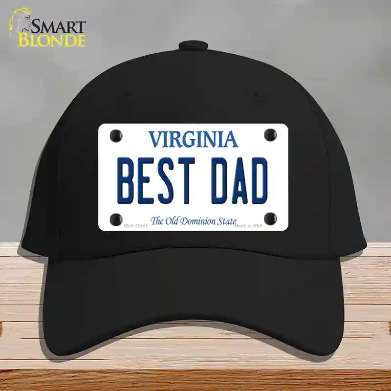 HAT03-MLP-10142 Best Dad Virginia Novelty License Plate Hat, Cotton - Black