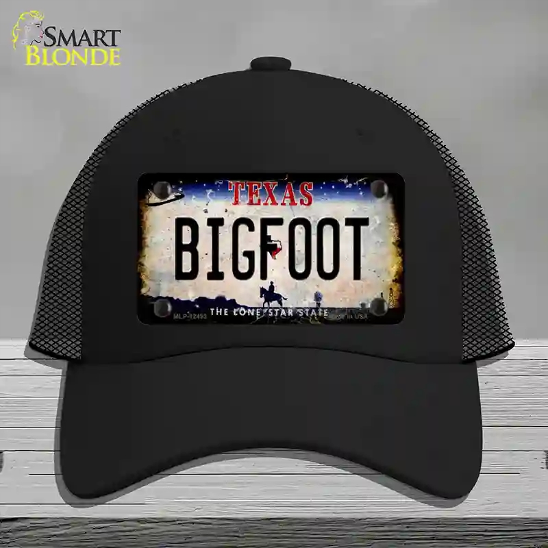 HAT01-MLP-12493 Bigfoot Texas Novelty License Plate Hat, Mesh - Black