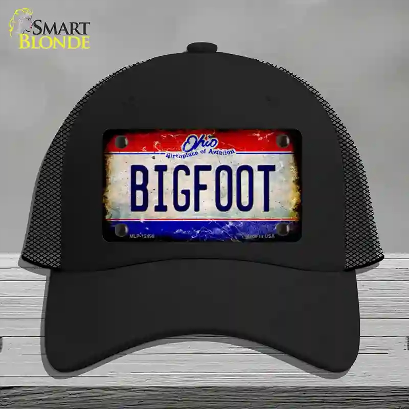 HAT01-MLP-12498 Bigfoot Ohio Novelty License Plate Hat, Mesh - Black