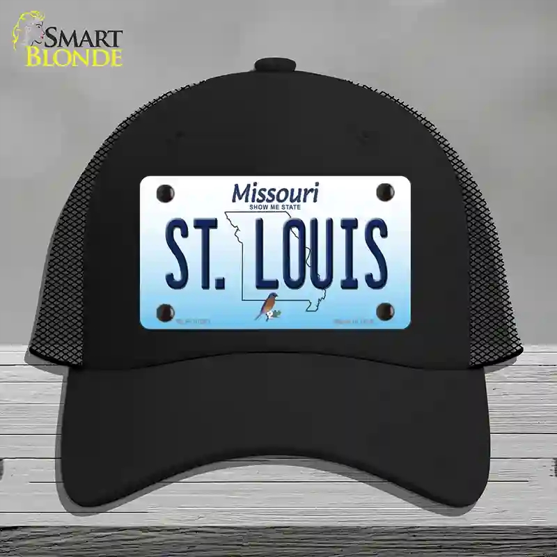 HAT01-MLP-10242 St Louis Missouri Novelty License Plate Hat, Mesh - Black
