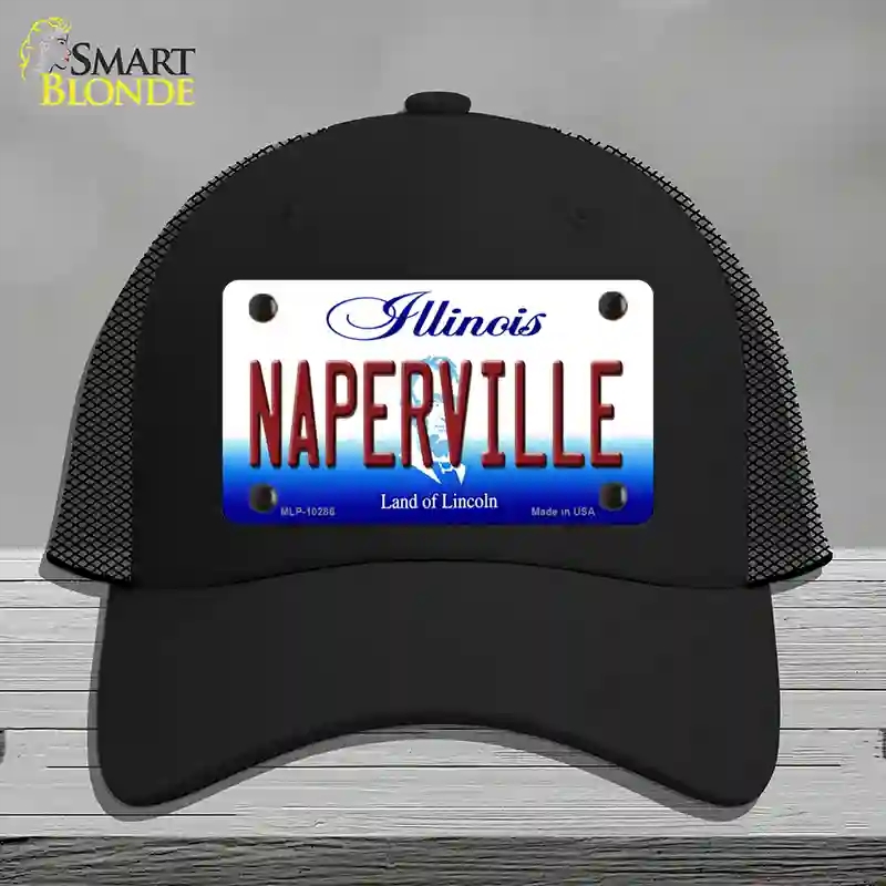 HAT01-MLP-10286 Naperville Illinois Novelty License Plate Hat, Mesh - Black