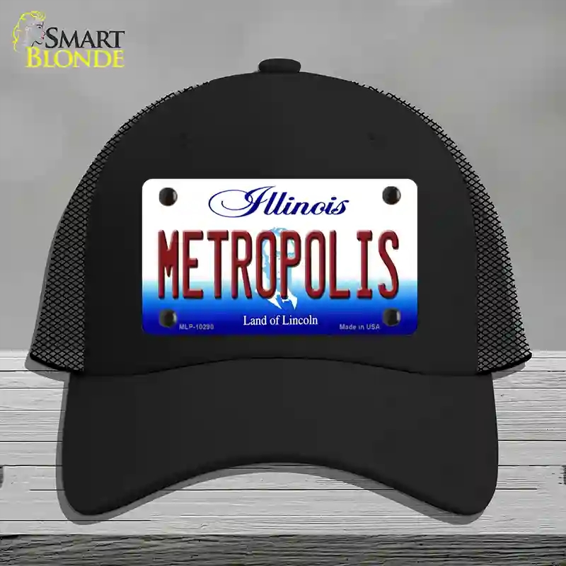 HAT01-MLP-10290 Metropolis Illinois Novelty License Plate Hat, Mesh - Black