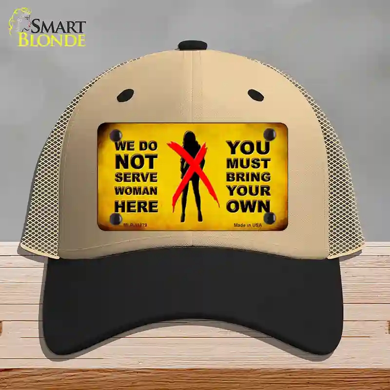 HAT02-MLP-11879 Bring Your Own Novelty License Plate Hat, Mesh - Khaki & Black